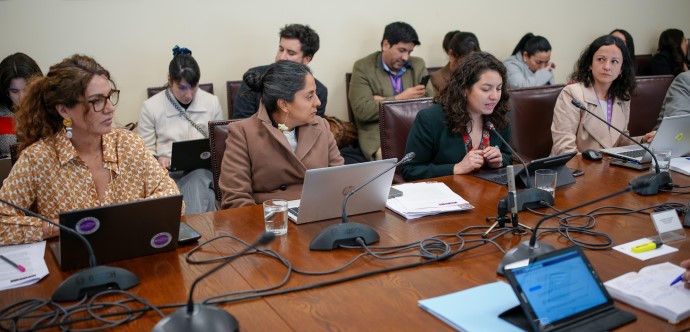 Autoridades en Comisión de Familia, Infancia y Adolescencia del Senado