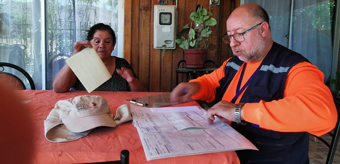 Funcionarios cubrieron el pasado fin de semana las localidades de Valle de Los Olmos y Polcura. Más de 500 familias ya han sido encuestadas durante el mes de febrero.