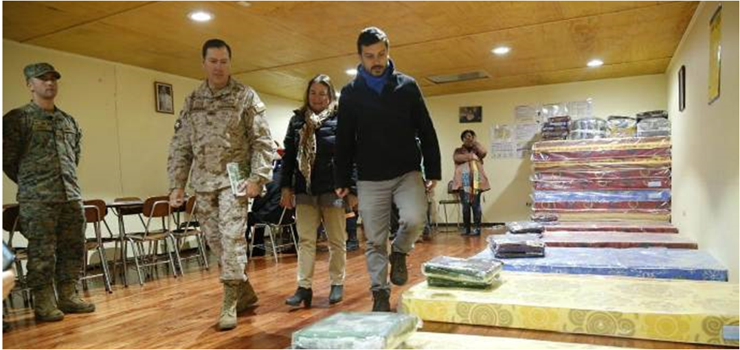 Ministerio de Desarrollo Social y Familia con el apoyo del Ejército implementan este dispositivo de emergencia para personas en situación de calle frente al pronóstico de bajas temperaturas y precipitaciones.