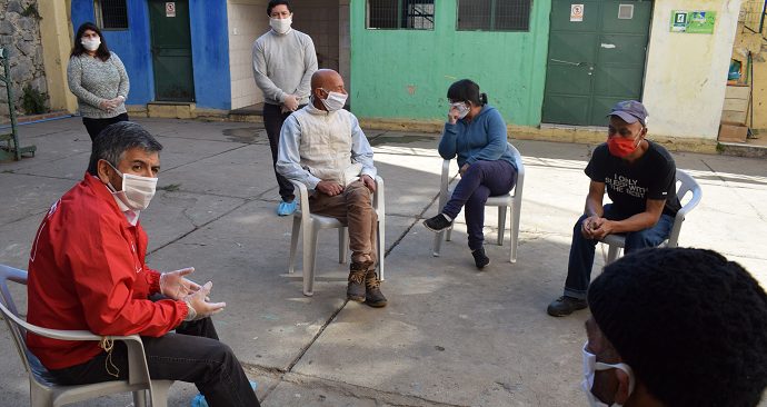 Dispositivo ubicado en el sector de La Matriz forma parte del Plan Protege Calle Covid 19, desplegado por todo el país por el Ministerio de Desarrollo Social y Familia.