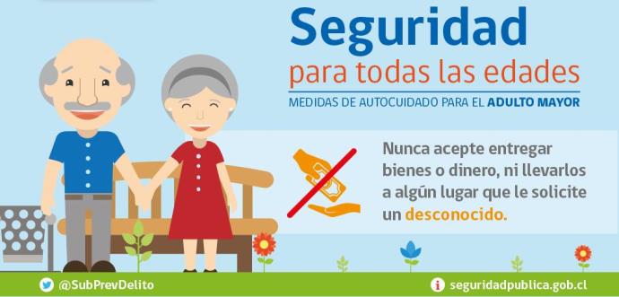 Se han impulsado una serie de acciones, tanto preventivas como reactivas, para reducir los delitos más comunes que afectan a las personas mayores. Por ejemplo, aumentando el resguardo en los alrededores de los centros de pago de pensiones y campañas de prevención.